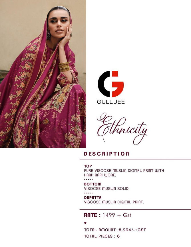 Ethnicity By Gull Jee Viscose Printed Designer Salwar Suits Wholesale Market
